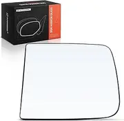 A-Premium Left Driver Side Upper Heated Mirror Glass with Backing Plate Compatible with Ram 1500 2019-2024 - Towing Mirror Flat
