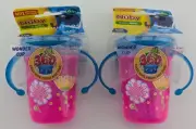 2 x Nuby Wonder Cup Twin Handle No Spill Trainer Sipeez Pink 6m+ 240ml NEW