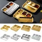 3/4 Grids Roasting Pan 304 Stainless Steel Spice Dipping Tray Tableware
