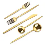 Mirror Gold Silverware Set, 20-Piece Flatware Cutlery Sets Service for 4, Mir...