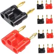 Tofficu 10Pcs Plated Dual Banana Plug Audio Connectors for Speakers Convenient Connection Durable Design Signal Stability Compatible with Various Audio Equipment