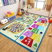 Kids Rugs Non-Slip Playmat Carpet, Educational & Play Area Rug, Alphabet, Numbers, Shapes, City Car Road Traffic System Learning Activity Centerpiece Game Mat for Playroom (Multicolor 1, 80 * 120cm)