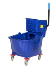 26 QT Blue Space Saving Combo Mop Bucket and Side Press Wringer Lavex
