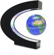 Estefanlo Floating Globe with LED Lights C Shape Magnetic Levitation Floating Gl
