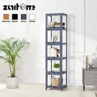ZUNI 5-Tier Display Cabinet Storage Stand Rack Bookcase White/Natural/Grey/Black