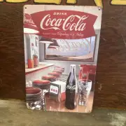 Drink Coca Cola Diner Small Repro Tin Sign