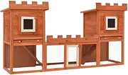 Outdoor Pet House Large Rabbit Hutch House Pet Cage Double House