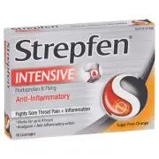 Strepfen Intensive Sugar Free Orange 16 Lozenges