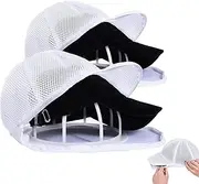[BUNIQ] Baseball Cap Hat Washer for Washing Machine, 2 Pack Cap Washing Cage for Washing Baseball Caps, 2 in 1 Baseball Hat Cleaning Stand and Hat Shaper Fit for Adult Kids