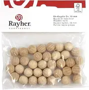 Rayher Raw Wood Balls FSC 100%, Undrilled, 15 mm Diameter, Self-Service Bag/Pack of 15, 6245300
