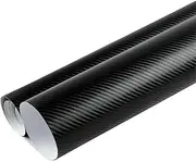 Leona Co 4D Carbon Fiber Vinyl Self Adhesive Film, High Gloss Black Carbon Fiber Vinyl Wrap Sticker Wrap Roll, Car Phone Laptop Wrap Sticker Film (150 * 90cm)