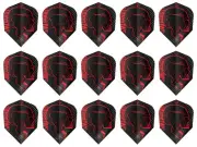5 New Sets Harrows Rage No. 6 Standard Dart Flights – Ships W/ Tracking - Red