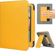 RSAquar Case for 7-Inch Kindle Colorsoft Signature Edition and All-New Kindle Paperwhite (2024 Release), Full Protection Cover with Auto Sleep/Wake, Hand Strap and Foldable Stand - Yellow