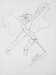 Zorro 11x17 ORIGINAL ILLUSTRATION By Luke Kororolowicz