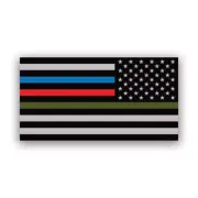 Reverse Thin Blue Line Police Firefighter Military Flag Sticker Decal