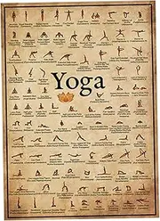 Kisangel Decorative Yoga Canvas Poster Delicate Wall Decor for Home Studio Gym Replaceable Picture Art for Unique Wall Decoration