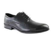 Zasel Ernie Black Lace Up Dress Work Wedding Men Leather Shoes Synthetic - Black