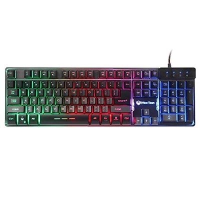 KM7101 Tri-Color LED USB Wired Gaming Keyboard and 3200 DPI Gaming Mouse Comb...