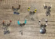 New Set of 6 Handcrafted Wine Glass Markers, Crafted In Texas, Sports Theme