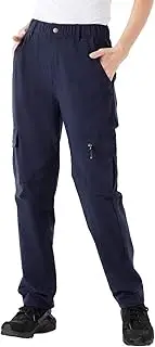 [Rdruko] Women's Hiking Cargo Pants Water-Resistant Quick Dry UPF 50+ Travel Camping Work Pants Zipper Pockets