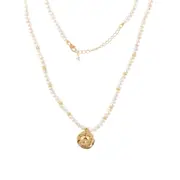 Motidana Necklace in Sterling Silver with Pearl & Stone - Shiny Finish - Luxury Jewellery in Australia