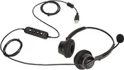Center Headset with Microphone, USB Headset with Microphone for Laptop PC, Noise Reduction Dual Ear USB Business Headset for Telemarketing Insurance Customer Service