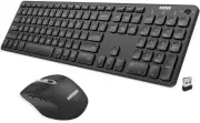 2.4G Wireless Keyboard and Mouse Combo Ultra Slim Full Size Keyboard Keyboard...