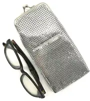 Women's Vintage Eyeglasses or Cigarette case Metal Mesh with lighter pocket USA