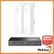 TP-Link EAP211-Bridge + TL-SG1016PE 8-port POE Switch Outdoor Access Point Omada