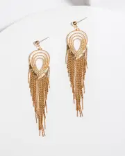 Gold Tear Drop Tassel Earrings