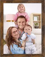 Giftgarden Brown Picture Frame 15 x 20 cm - Rustic Plastic Photo Frame for 20 x 15 Photos and Pictures, Wall or Table Stand - Single Frame