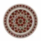 2' white Marble Table Top coffee dining inlay Malachite decor round mosaic k17
