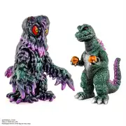 MONDO GODZILLA AND HEDORAH VINYL OIL SLICK VARIANT FIGURE SET SOLD OUT /250