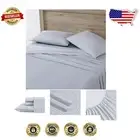 Crisp Cotton Percale Twin Sheet Set in Ticking Stripe - Dorm Essentials