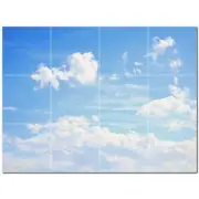 Clouds Ceramic Tile Wall Mural PT500375. 24" W x 18" H (12) 6x6 tiles
