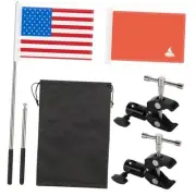 2 Pack Orange Boat Safety Flag, Pontoon Boat Flags Pole Kit, 12” X 18”
