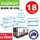 Snapware Pure Pyrex Glass Food Storage 18pcs Set Clear Airtight and Leakproof