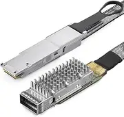 10Gtek 100G QSFP28 to QSFP28 Extender Cage with EEPROM on Extender Side, 3M Flat Cable in Nylon Jacket, 30AWG, 50cm