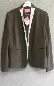 Together Sequin Trim Black Blazer Jacket UK 18 LN016 JJ 09