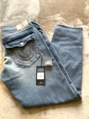 True Religion Geno Relaxed Slim Men Flap Denim Jeans 34x32 Sunglasses Included