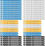 46 PCS Universal U-Shank Jig Saw Blade Set, for Wood Plastic Metal Cutting, HCS/HSS Jig Saw Blades Fit Most U Shank Jigsaws, Replace Bosch DEWALT SKIL Black and Decker Jigsaw Blades U Shank