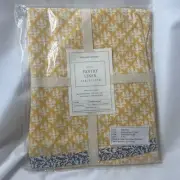 Williams Sonoma Nappe Pantry Linen Tablecloth 70” Round Yellow White Blue Cotton
