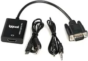 Velocraze Adapter - Converts VGA to HDMI Signal with Audio; Includes Micro USB Connector; Ideal for Connecting Devices to Modern displays.