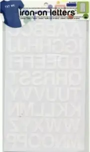 Dritz BL100HWT Iron-on Letters, Soft Flock, Block, 1-Inch, White (1-Sh