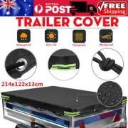 7 x 4 FT TRAILER COVER - HEAVY DUTY WATERPROOF VINYL - BLACK - 7 feet x 4 feet