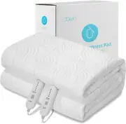 Electric Mattress Pad King Size- Air Layer Heated Cover King, White