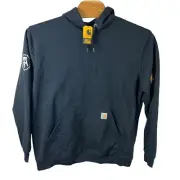 Carhartt Men Black BarStool Sports Loose Fit Midweight Hooded Sweatshirt XL NWT
