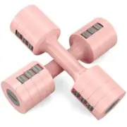 Adjustable Dumbbells Set Pair 2 4 6 8 10 Lbs Women Hand Weights 2-5 Lbs Pink