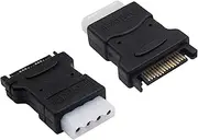 Duttek SATA Male to molex Female Adapter, SATA to LP4, molex to SATA Power Adapter,15Pin SATA Male to 4 Pin IDE Female Adapter Connector Apply to Connector for Hard Drives (2 Packs)