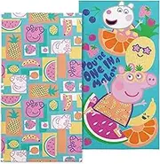 NORTHWEST Peppa Pig Beach Towel 2-Pack: Soft, Absorbent & Fast-Drying, Sand-Free Oversized Pool Towels, Fruit Salad & One in a Melon Designs, 30 x 60 inches